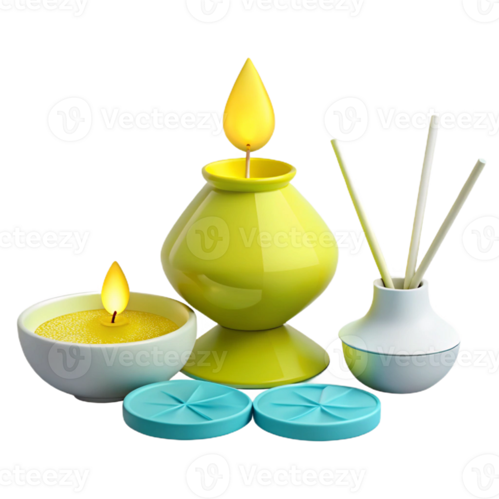perfumado velas e difusor conjunto casa fragrância decoração png