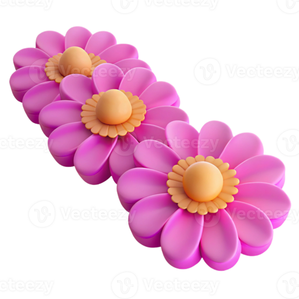 Pink and Orange 3D Flower Design png