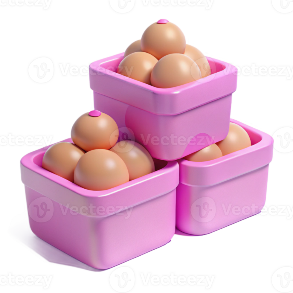 Pink Square Boxes with Round Objects png