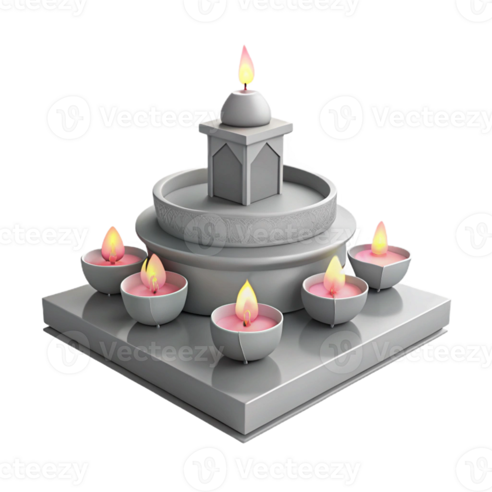 Candles and a Small Structure with a Dome on Top png