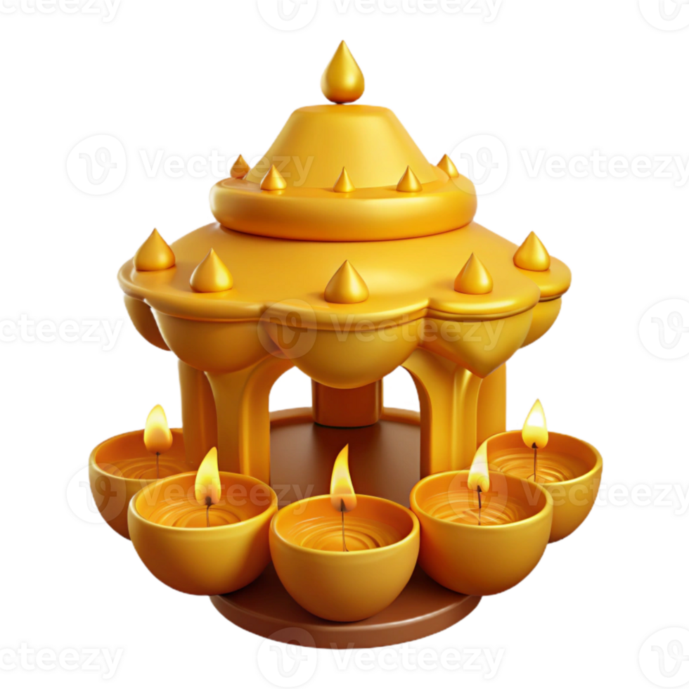 Golden Temple with Candles png