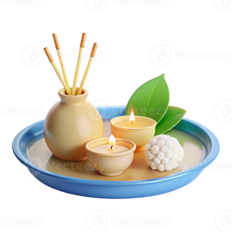 Spa Relaxation Candles, Incense, and Natural Elements png