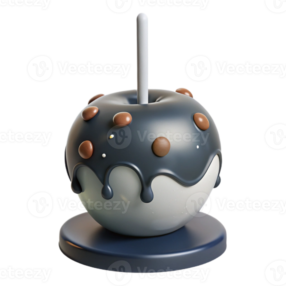 Candy Apple with Chocolate Drizzle and Sprinkles png