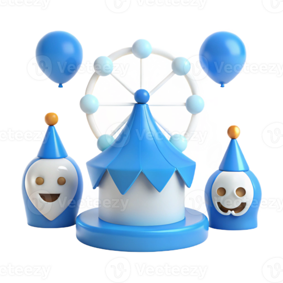 3D Render of a Colorful Carnival Setting png