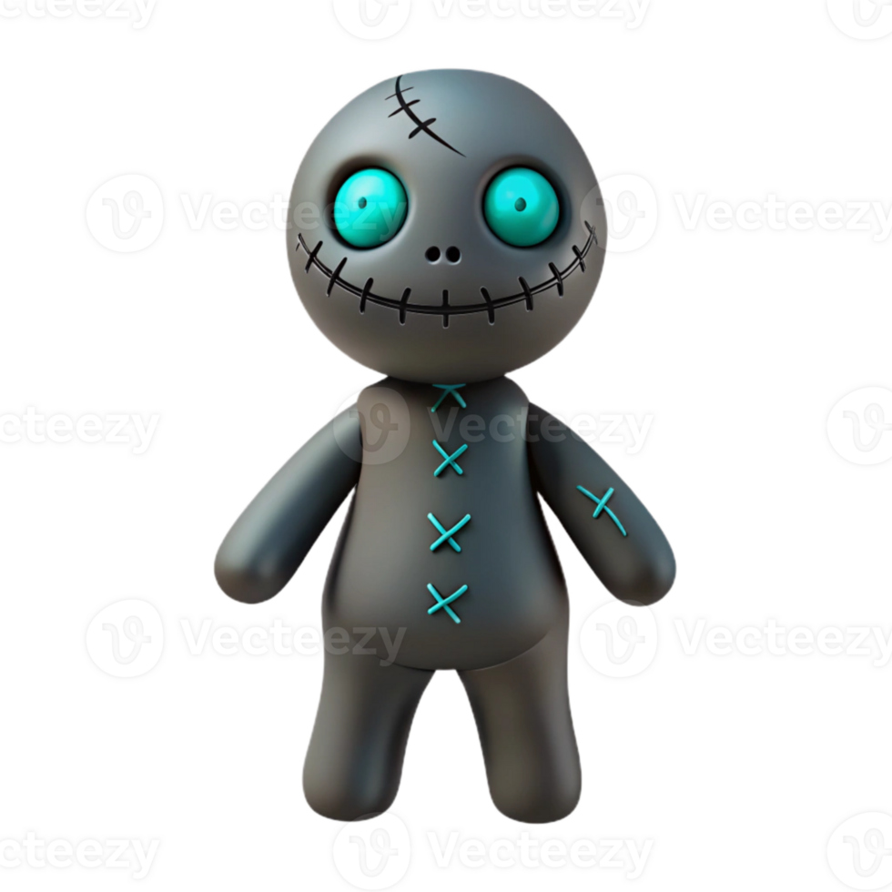 Creepy Stitched Toy With Big Eyes png