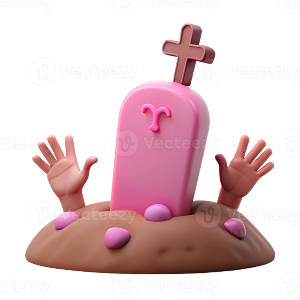 3D Render of a Popsicle in a Grave png