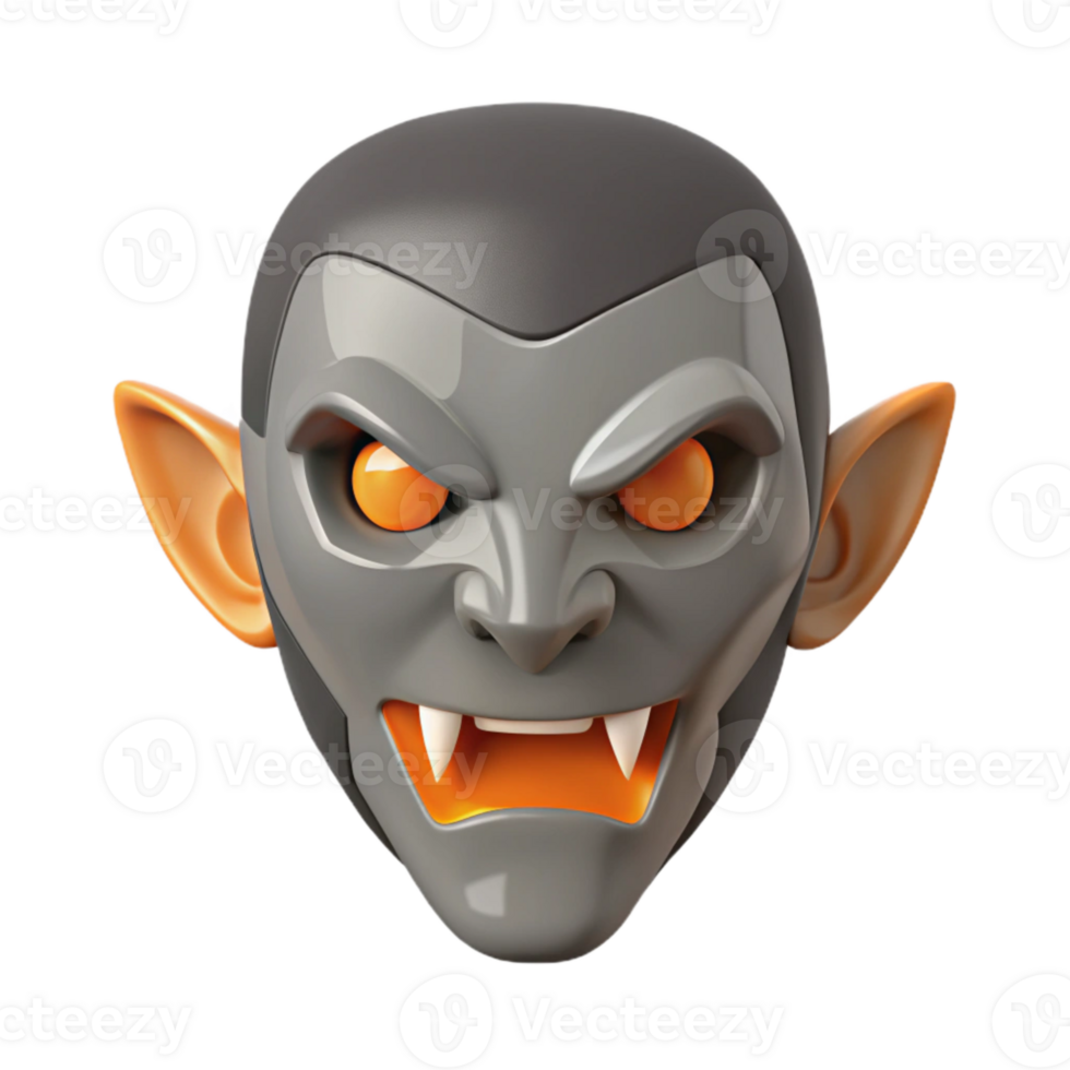 3D Render of a Scary Vampire Face png