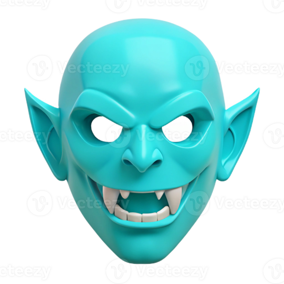 Cartoon Monster Mask with Fangs and One Eye png