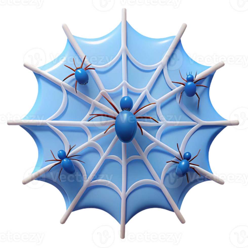 Blue Spiders on a White Web png