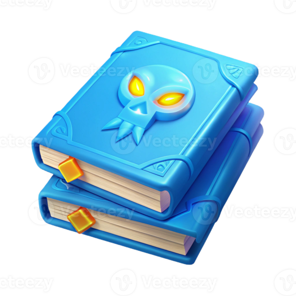 Blue Book with Skull and Bones Design png