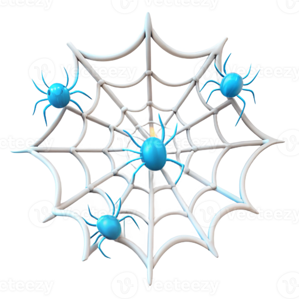 Blue Spiders on a White Web png