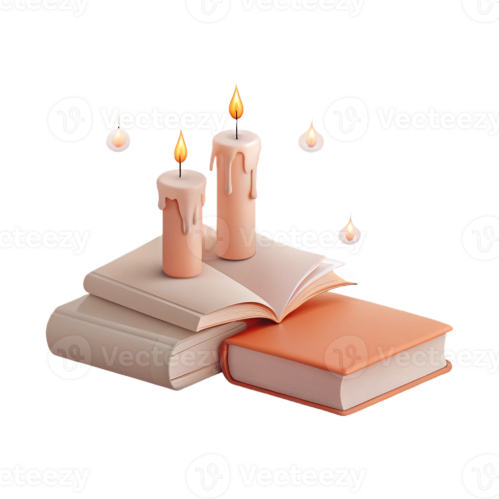 Candles on Books png