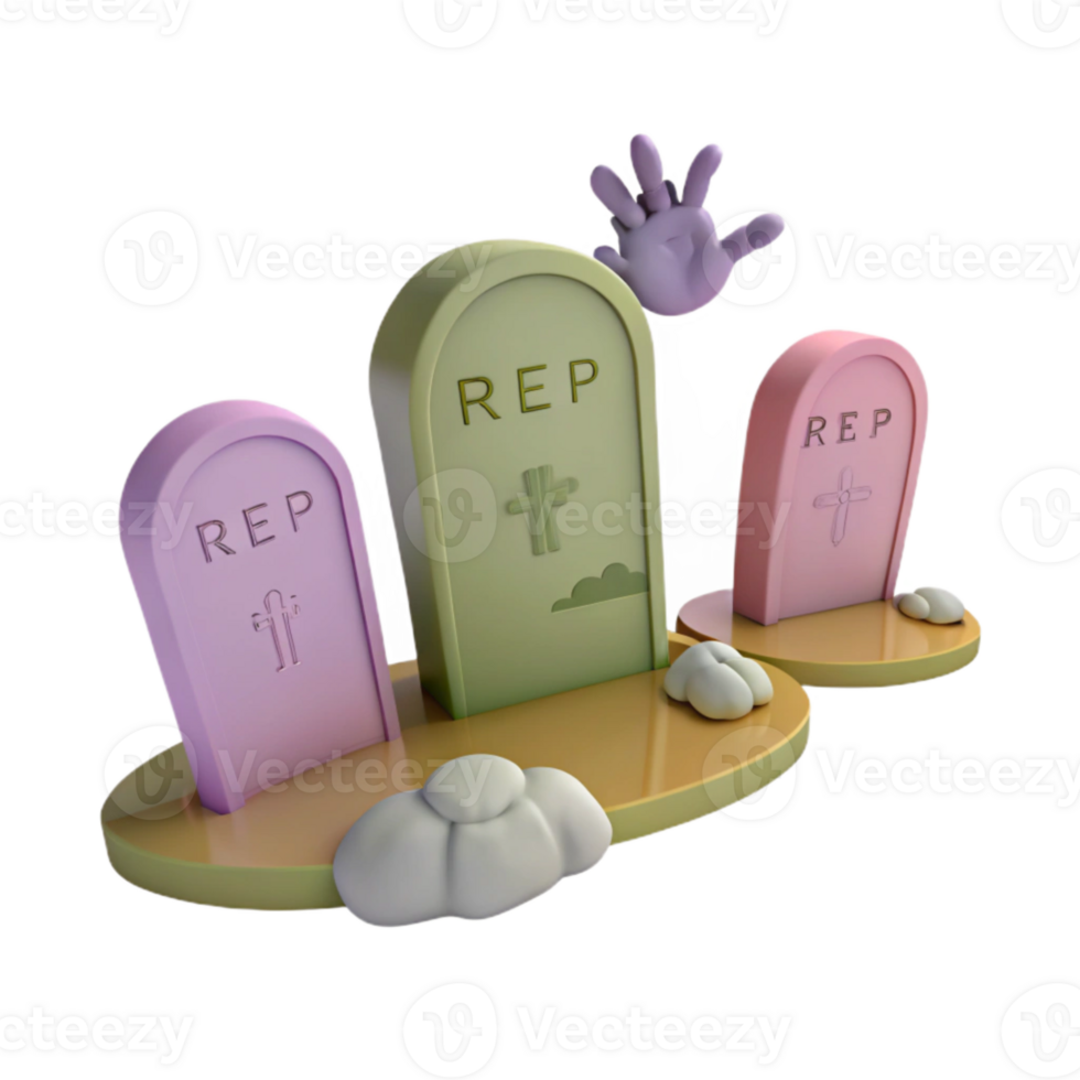 Gravestones with REP Inscription and a Floating Hand png