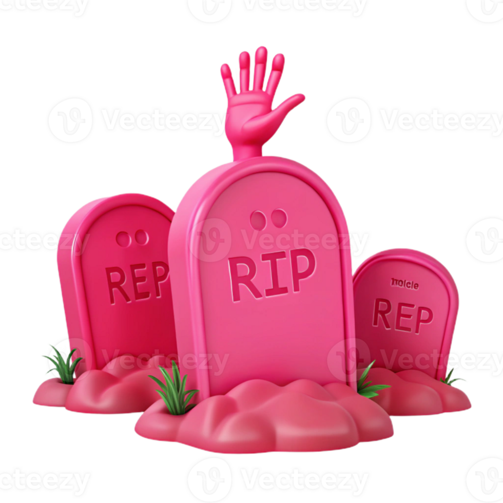 Pink Gravestones with RIP and REP Inscriptions png