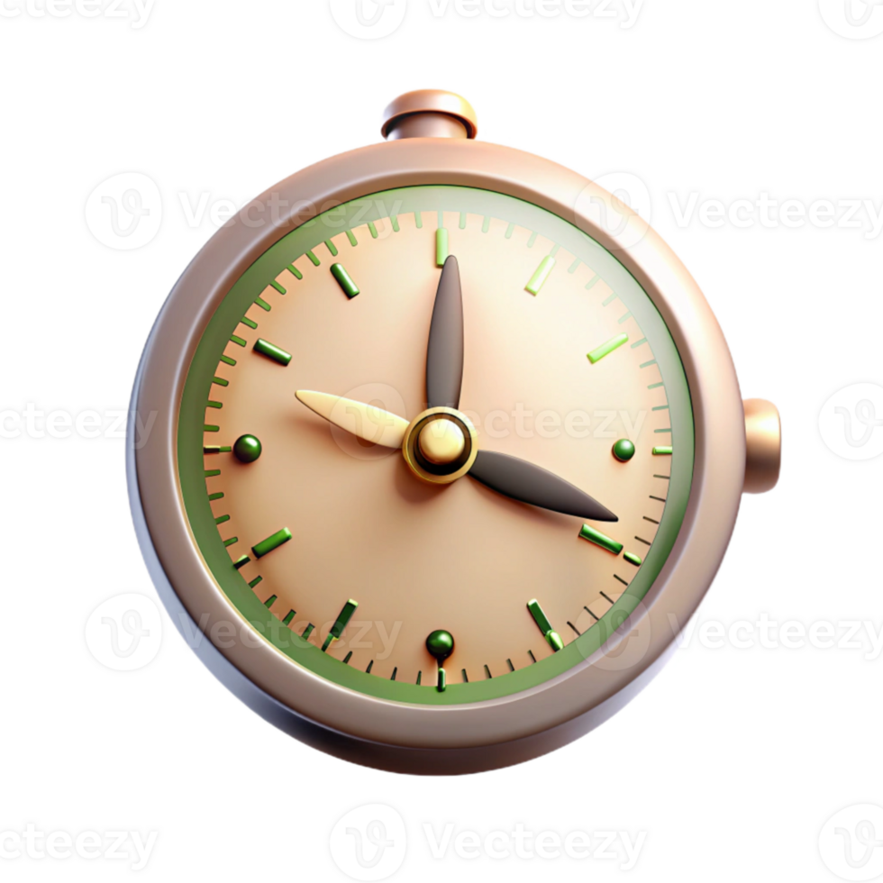 3D Render of a Vintage Clock Face png