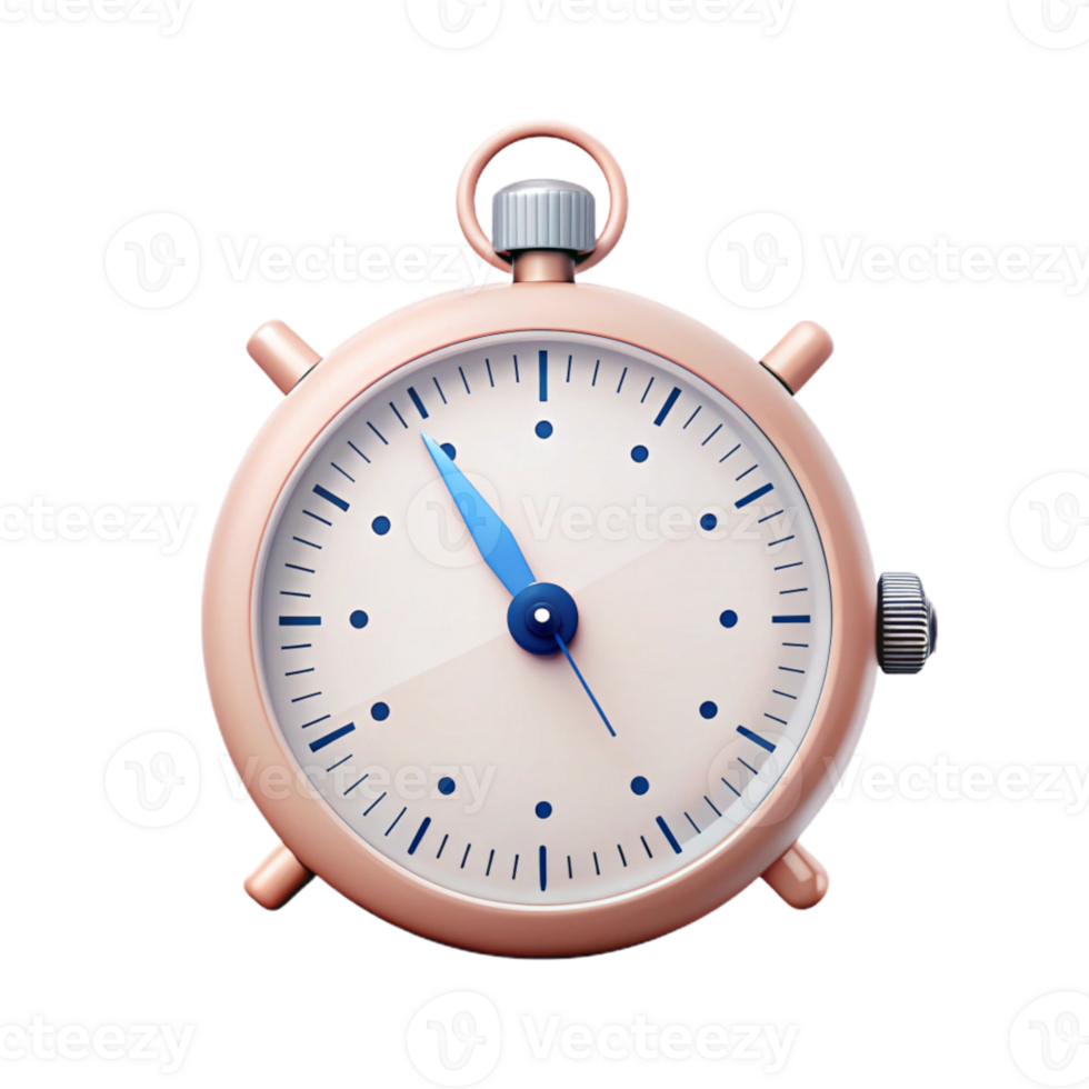 Vintage Style Stopwatch with Blue Hand and White Face png
