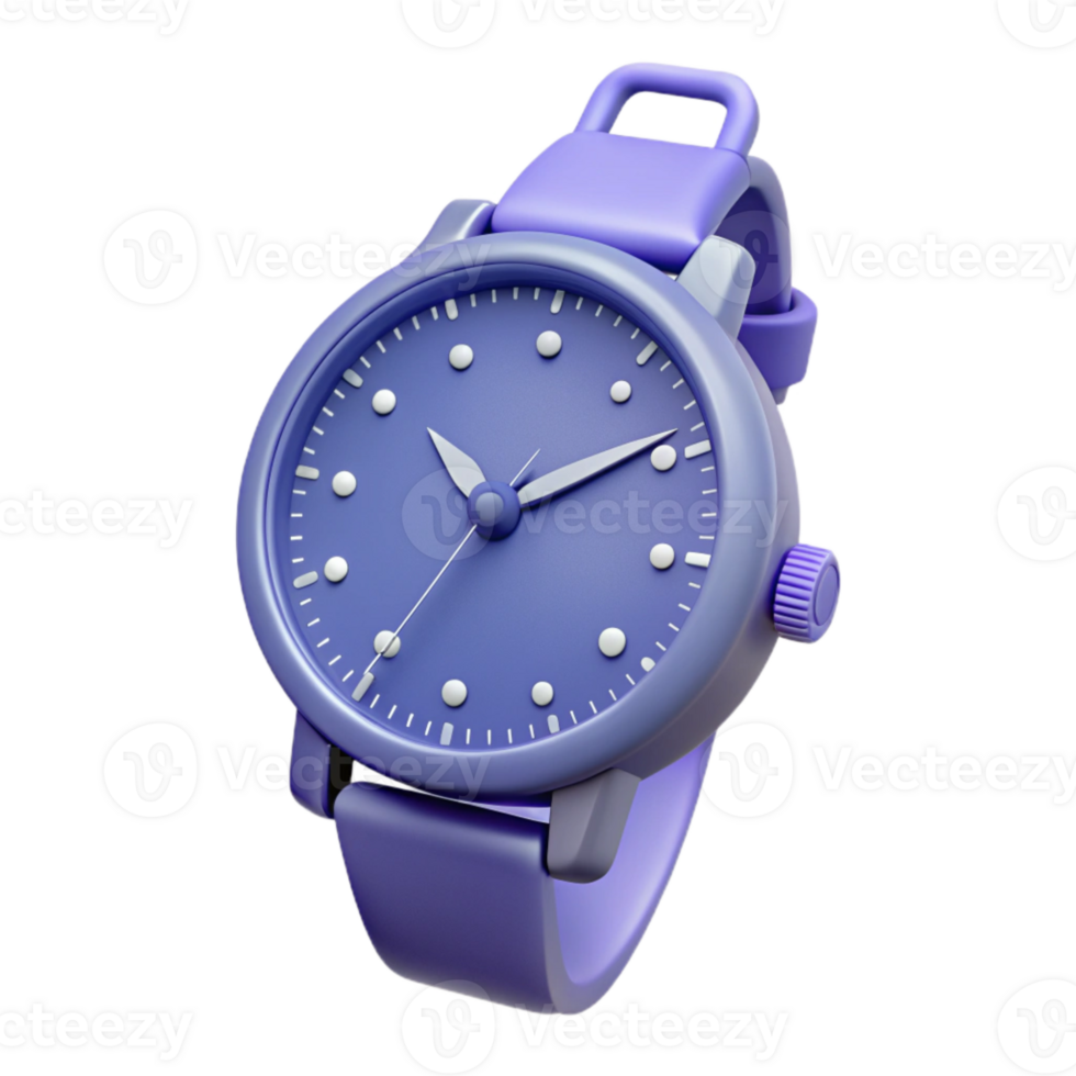 Purple Watch with White Dial and Hands png