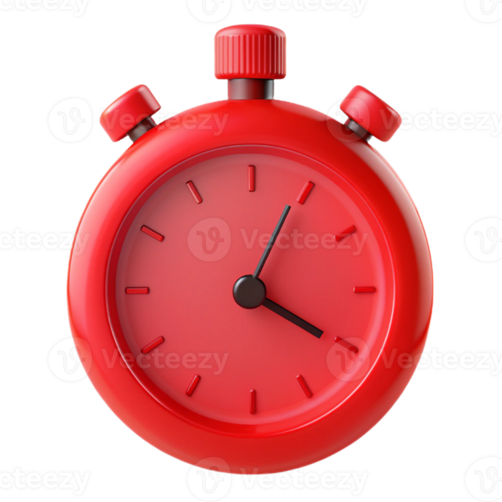 Red Stopwatch Timekeeping Device png