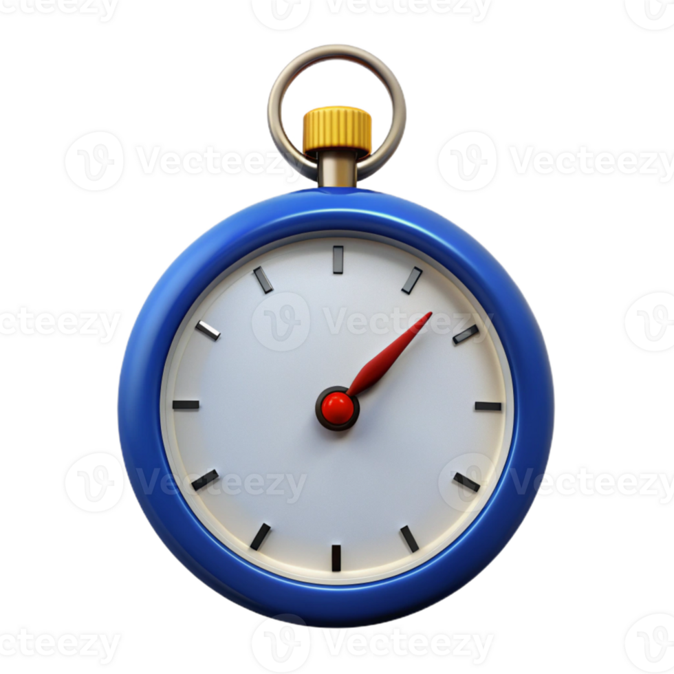 Blue Stopwatch with Red Hand png