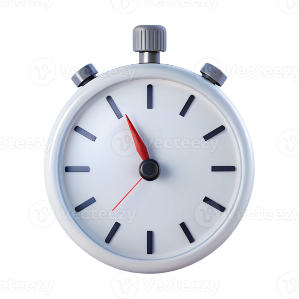 White Stopwatch with Red Second Hand png