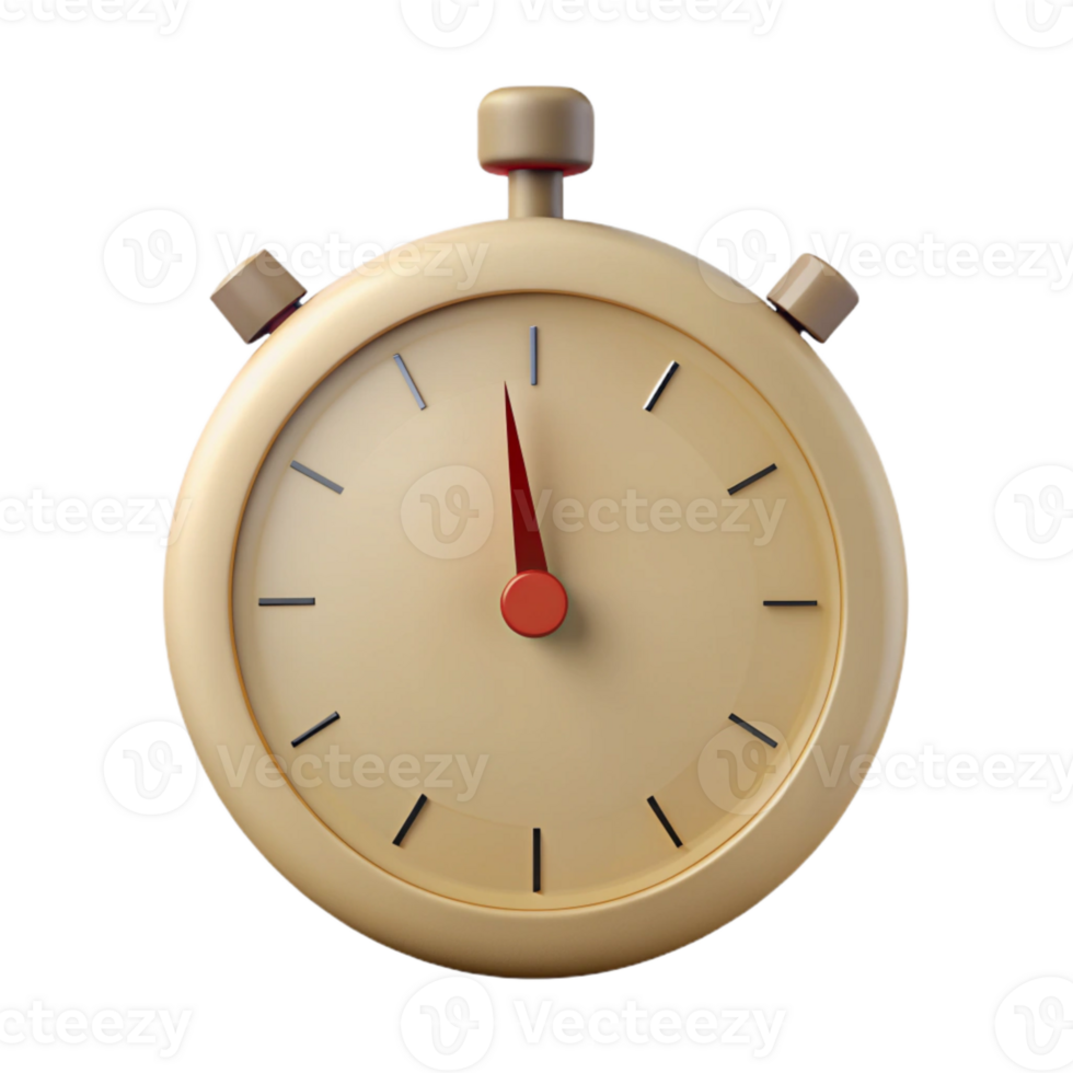 Beige Stopwatch with Red Second Hand png