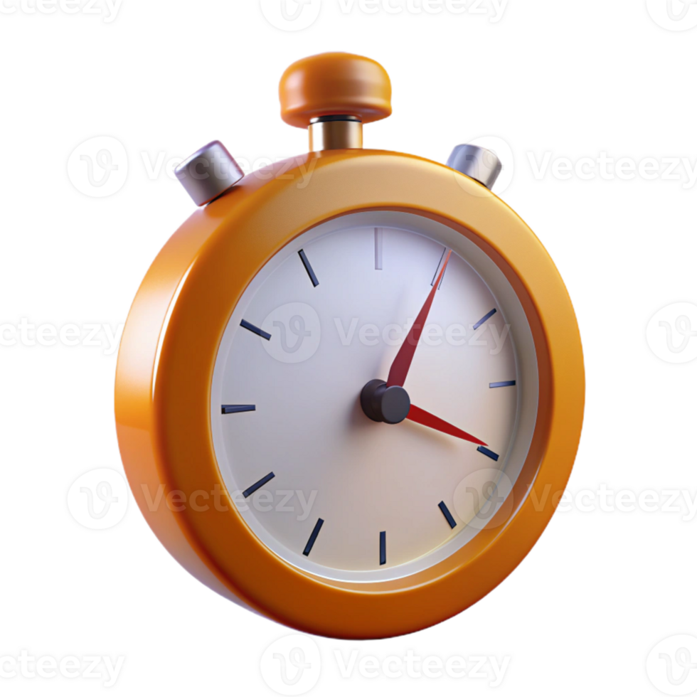 Orange Stopwatch with Red Second Hand png