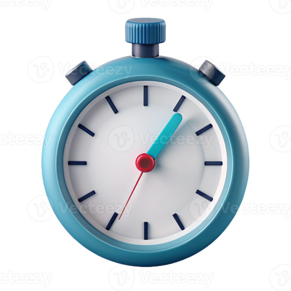 Blue Stopwatch with Red and Blue Hands png