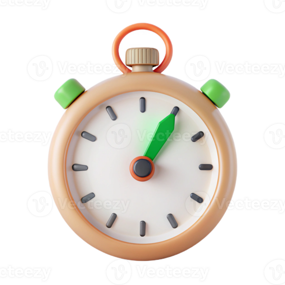 3D Render of a Cartoon Stopwatch png