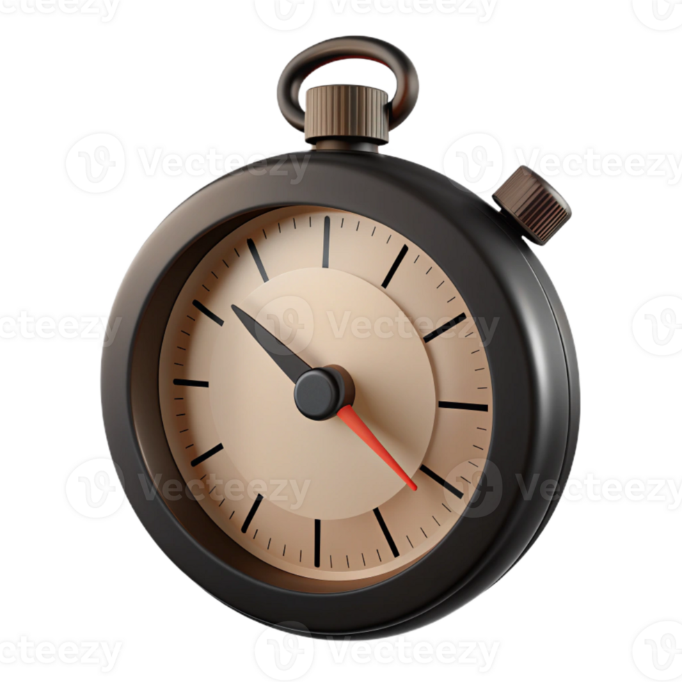 Vintage Pocket Watch with Red Second Hand png