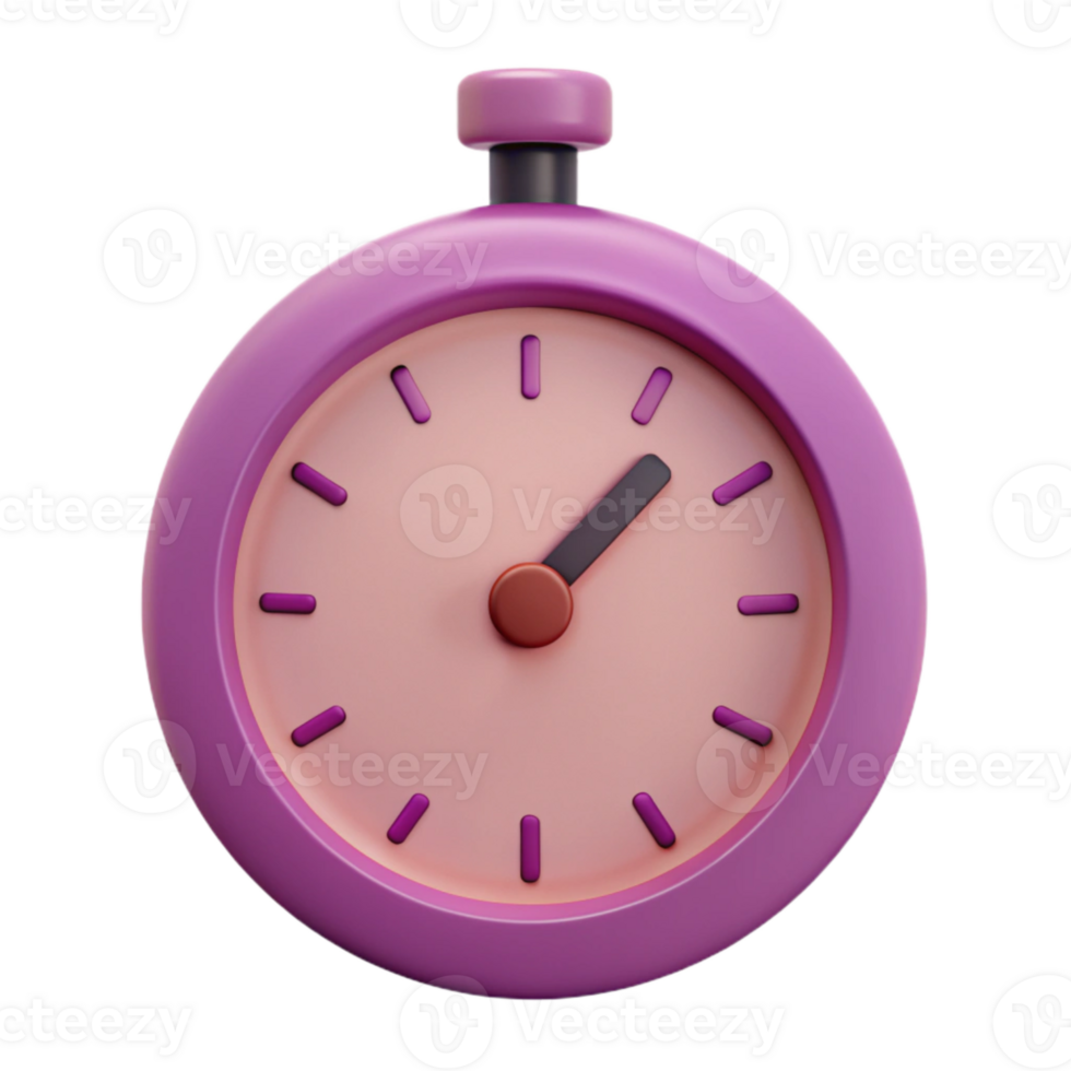 3D Cartoon Clock Icon - Time Management Illustration png
