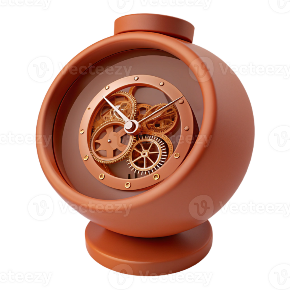 Unique Clock Design with Exposed Gears png