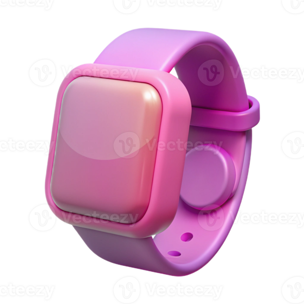 Pink Smartwatch with Square Face and Gradient Screen png