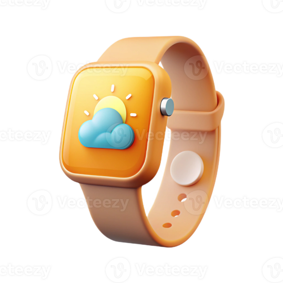 Smartwatch with Weather Forecast App png