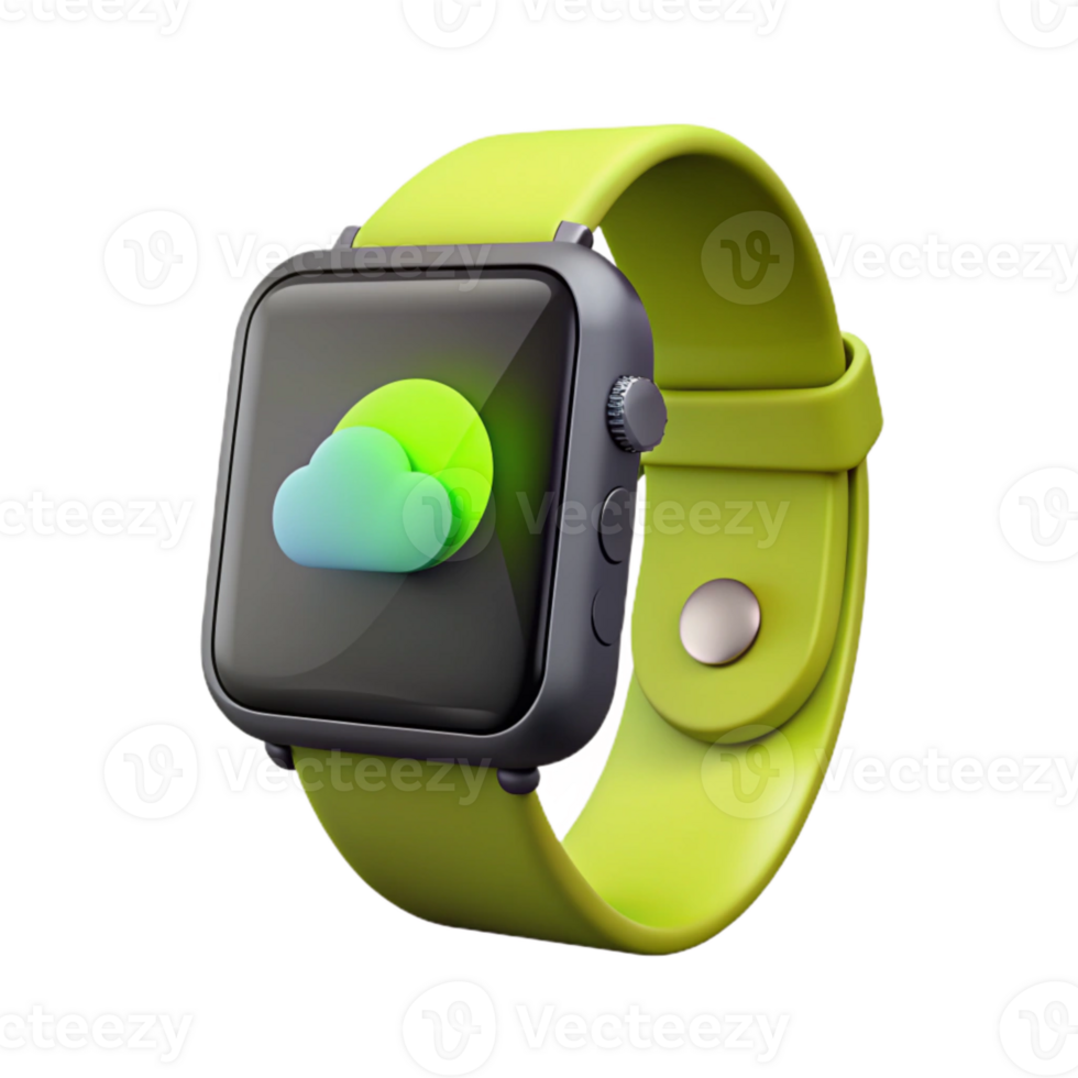 Smartwatch with Cloud Icon on Screen png