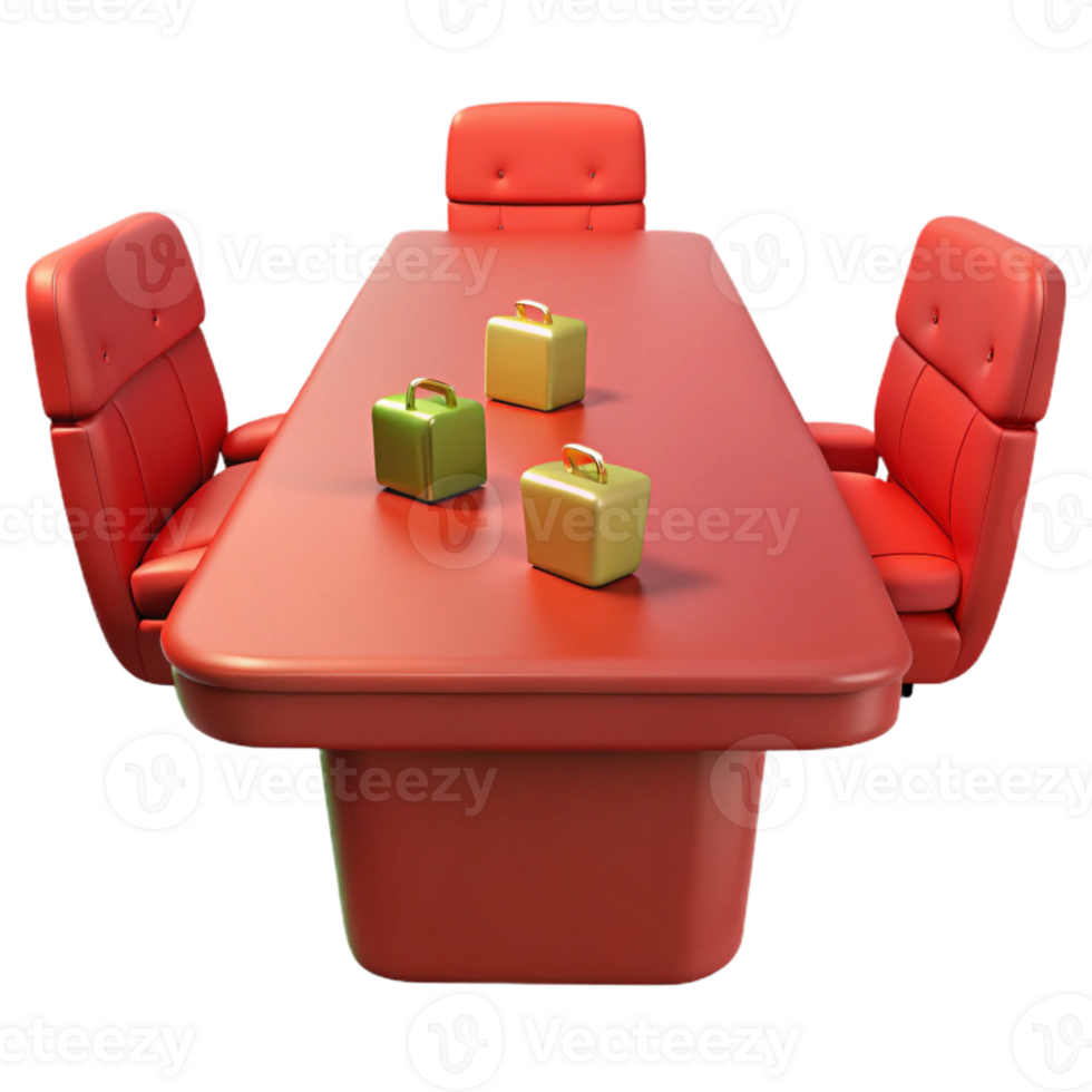 Red Table with Three Suitcases png