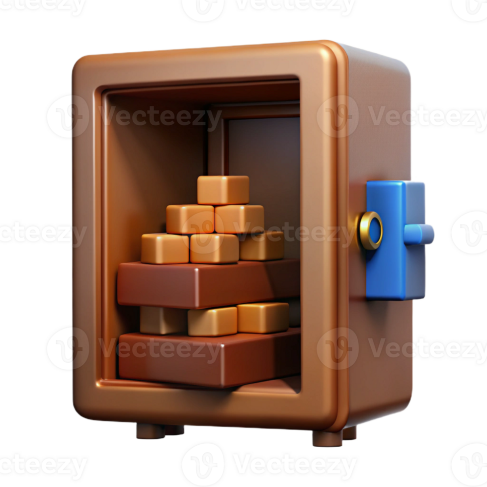 Safe with Stacked Cubes - Security and Storage Concept png