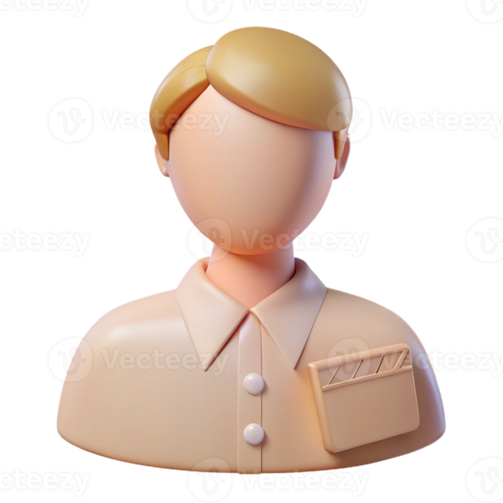 3D Cartoon Director Avatar with Clapperboard png