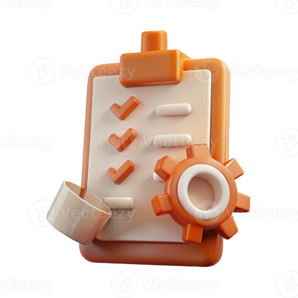 Checklist with Gear for Efficient Workflow png