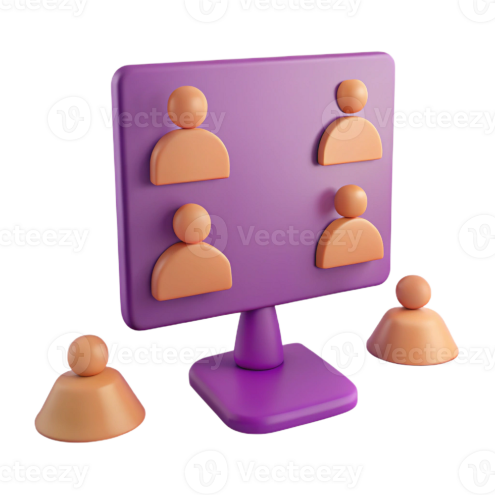 Online Meeting with Participants on a Computer Screen png