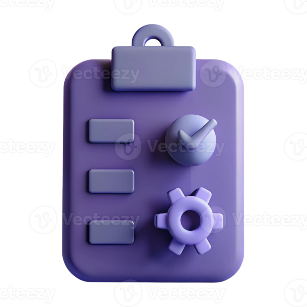 Checklist With Gear and Checkmark Icon png
