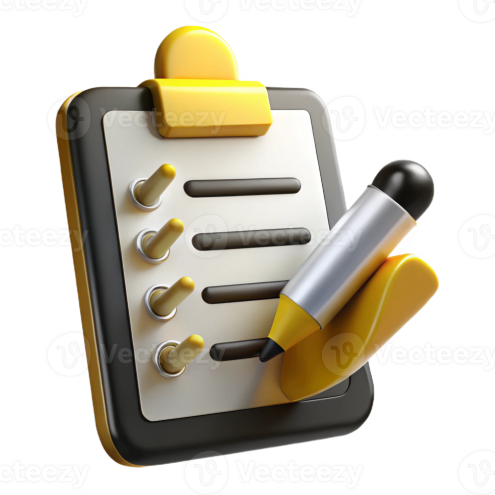 Checklist with Pencil for Task Management and Organization png