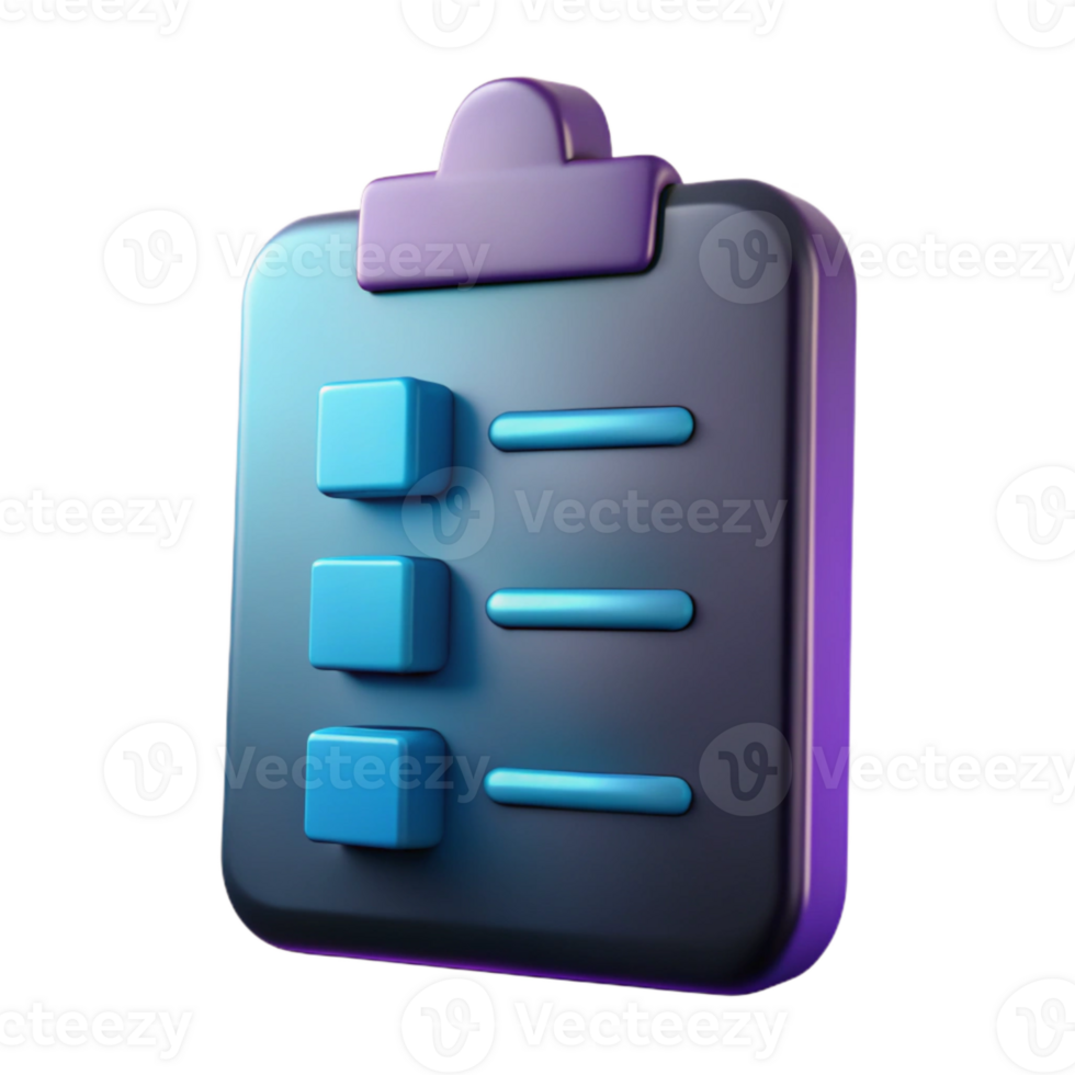 Checklist Icon 3D Design Element for Task Management Apps png