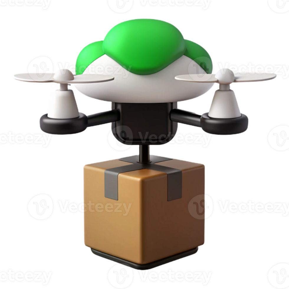 Delivery Drone with Package - 3D Illustration png