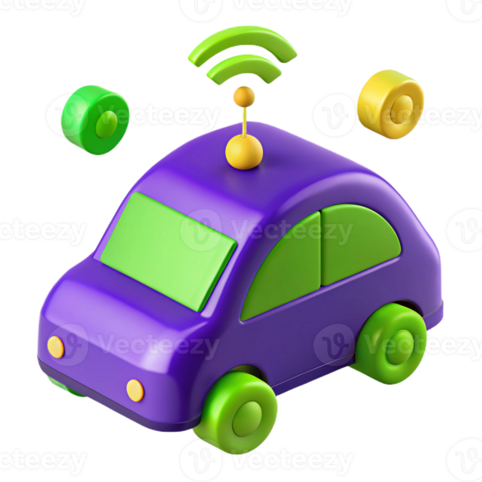 Connected Toy Car with Wireless Signal png
