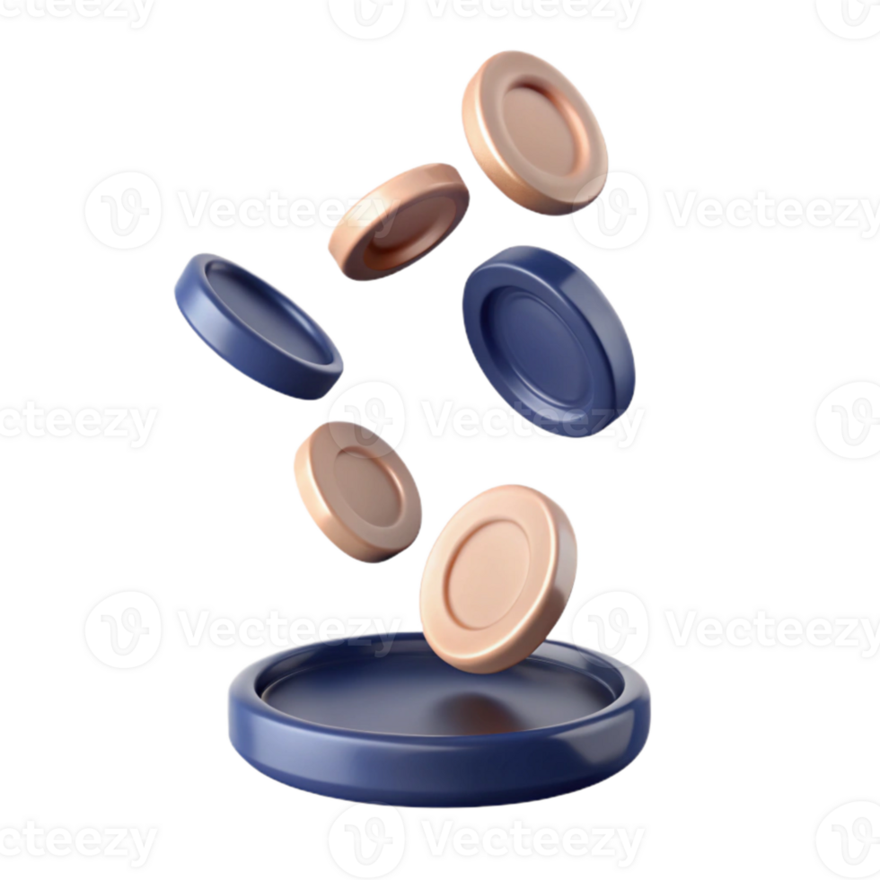Floating Circular Shapes in 3D Render png