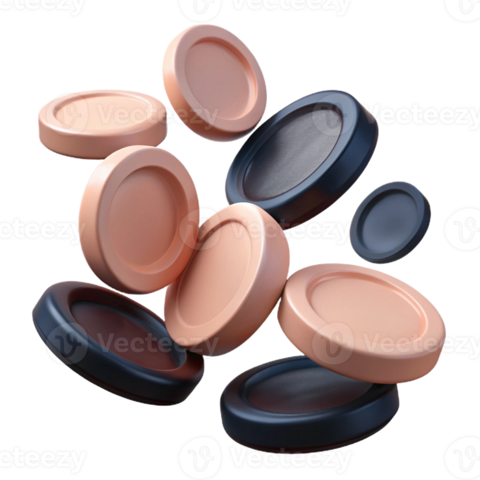 Floating Circular Shapes with 3D Render png