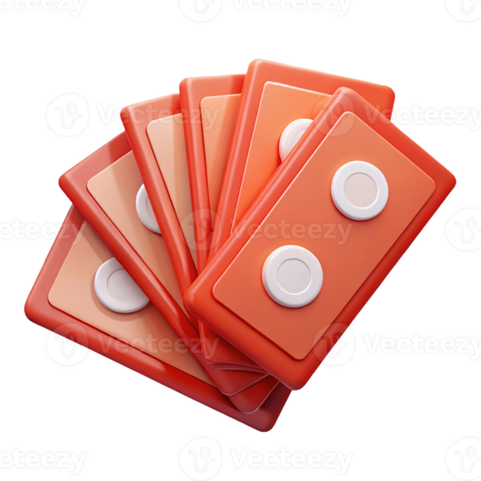 Stack of Colorful 3D Buttons with White Circles png