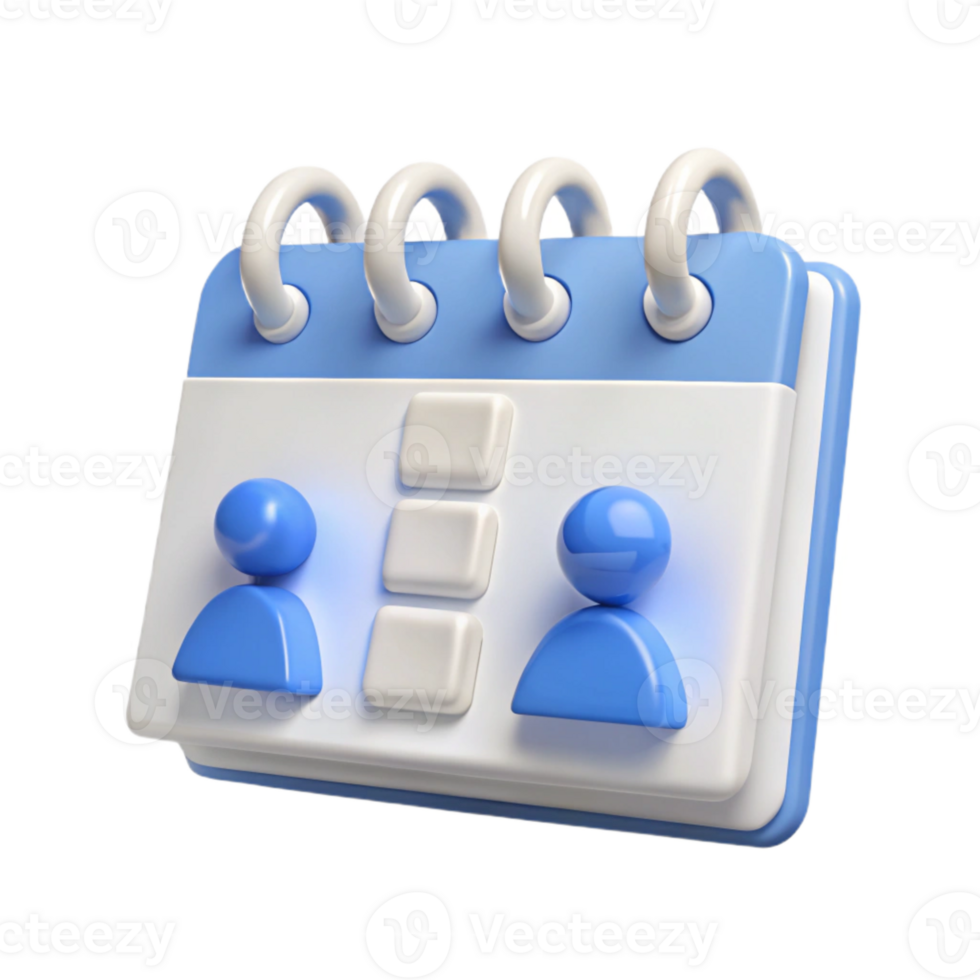 Calendar Icon with Two People and Three Empty Squares png