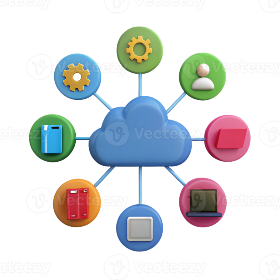 nube informática un conectado ecosistema de dispositivos y datos png