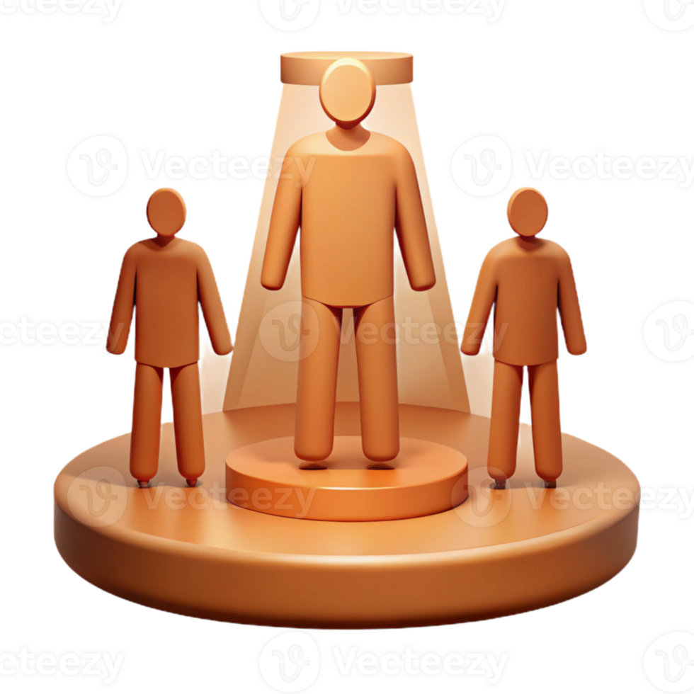 Standing Out A 3D Illustration of Success and Recognition png